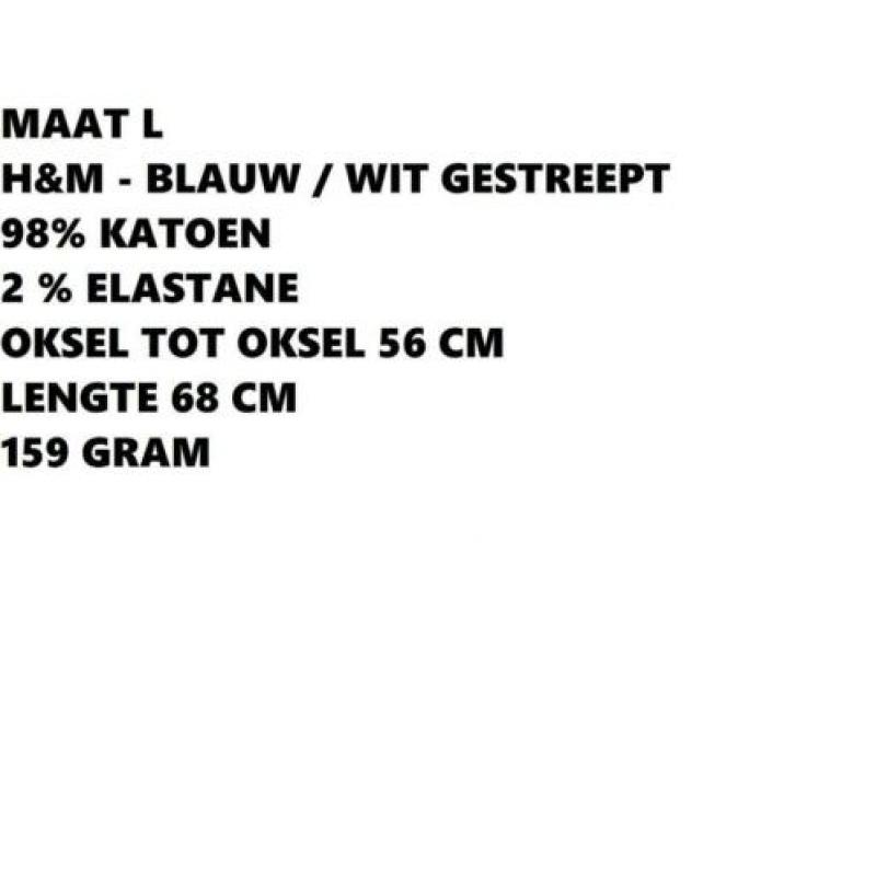 Maat l - h&m - blauw/wit gestreepte blouse/shirt