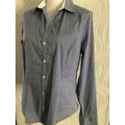 Maat l - h&m - blauw/wit gestreepte blouse/shirt