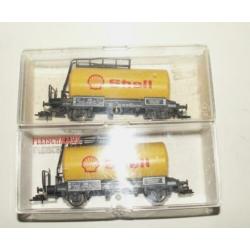 Fleischmann 2 stuks 5401 Shell tankwagons met ovp