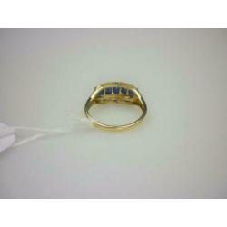 Ring goud met saffiier & 0.5K diamant / Z6107