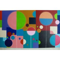 Nieuw handgeschilderd acryl schilderij in vrolijke kleuren