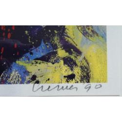 Jan Cremer(1940)Kleur Zeefdruk"Abstr Compositie Ara" Ges Gen