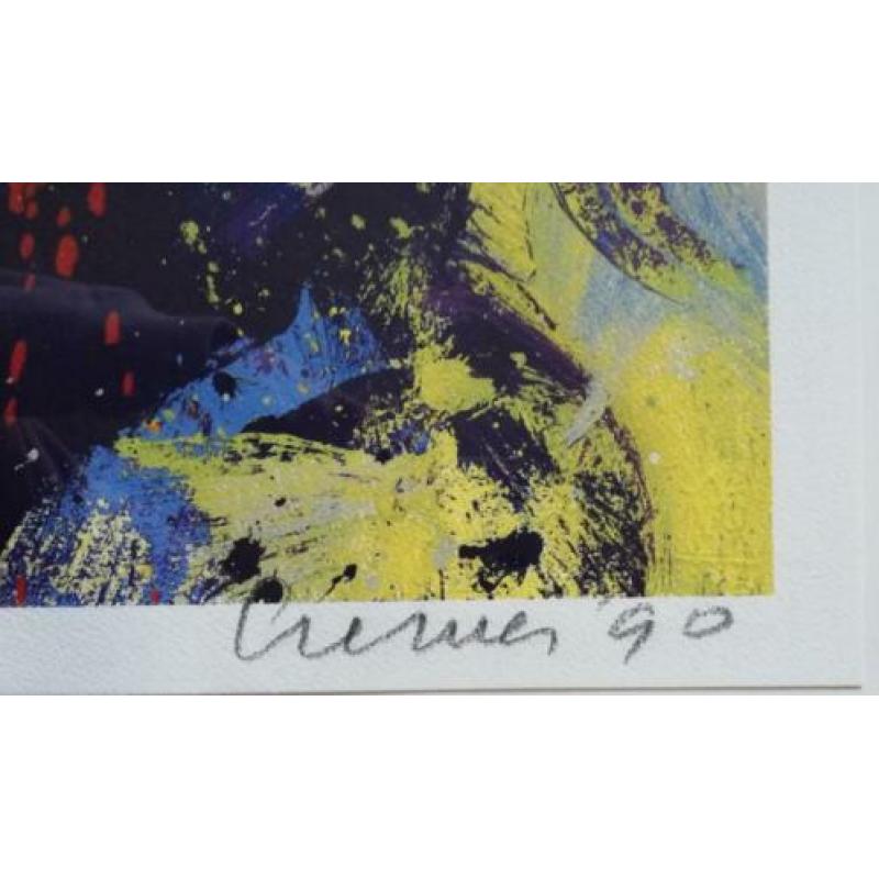 Jan Cremer(1940)Kleur Zeefdruk"Abstr Compositie Ara" Ges Gen