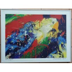 Jan Cremer(1940)Kleur Zeefdruk"Abstr Compositie Ara" Ges Gen
