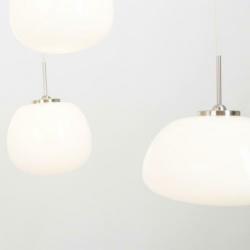 RVS hanglamp met witte glazen bollen 1491ST