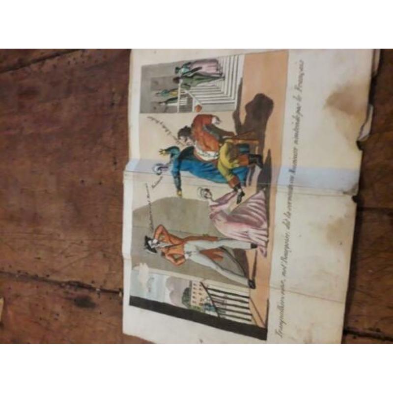 Antiek frans boekje met spot prent