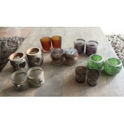 Diverse waxinelichthouders / glaasjes