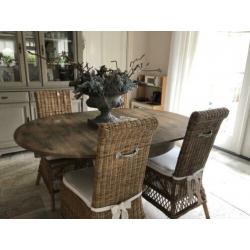 Grenen ronde kolompoot eettafel ( uitschuifbaar)