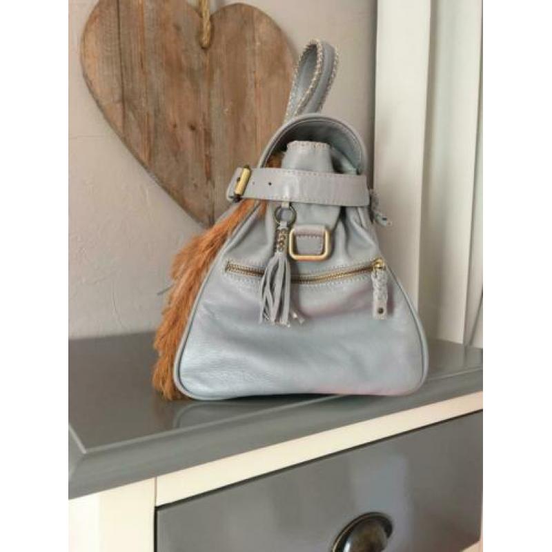 Luxe tas van rundleer en Koeienhuid Cha!
