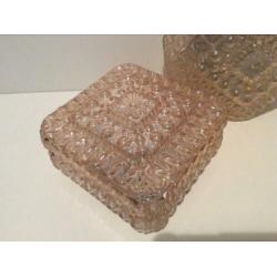 PA2 vintage goud amber gekleurde vierkante plafondlamp glas