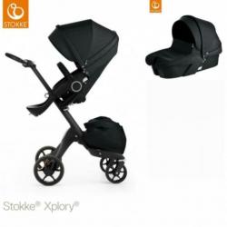 Stokke Xplory V5 Black zgan / zwart leren handvat / Compleet