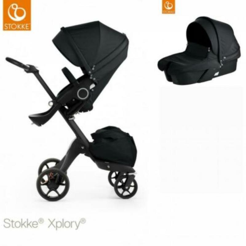 Stokke Xplory V5 Black zgan / zwart leren handvat / Compleet