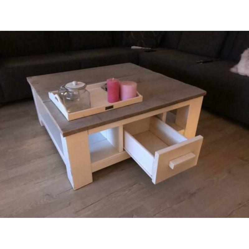 Steigerhouten salontafel light grey wash