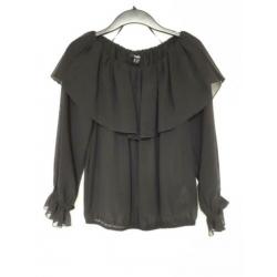 Mexx zwarte transparante blouse maat 40