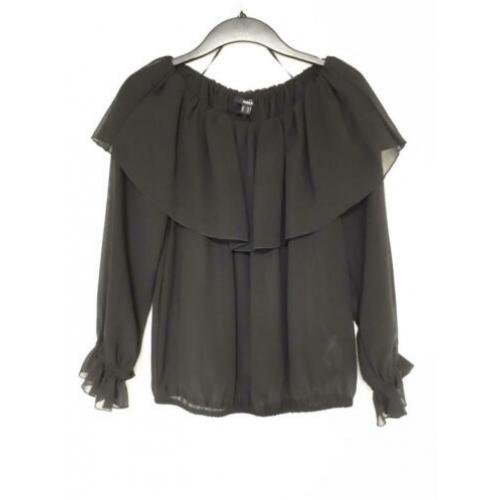Mexx zwarte transparante blouse maat 40