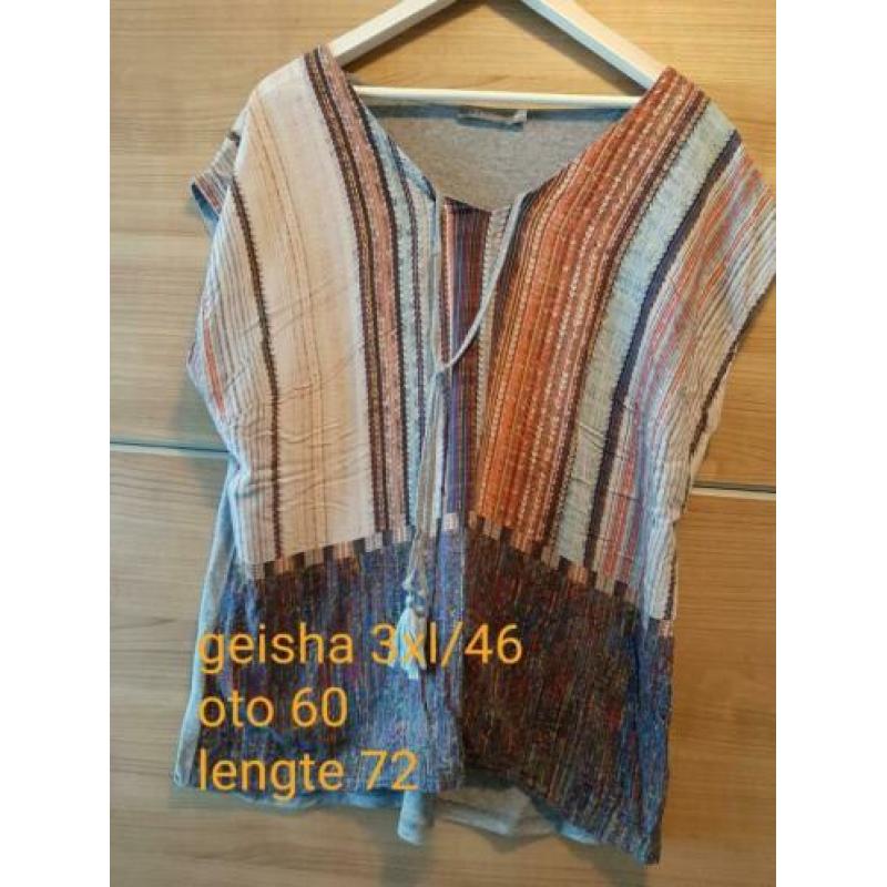 Hele Mooie geisha top maat xxxl/46