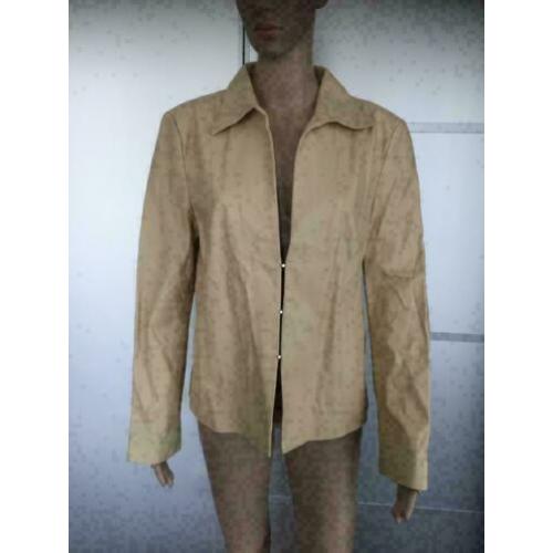 D322 Blacky Dress maat 42=L beige echt-leren jasje blazer