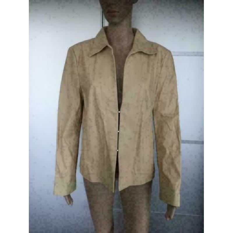D322 Blacky Dress maat 42=L beige echt-leren jasje blazer