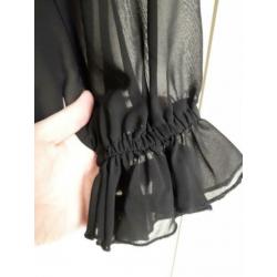 Mexx zwarte transparante blouse maat 40