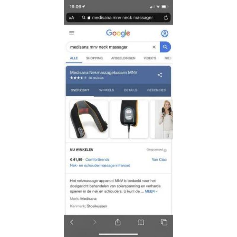 Medisana nekmassagekussen MNV