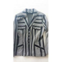 ML COLLECTIONS lang zwart beige gestreept colbert, mt 38