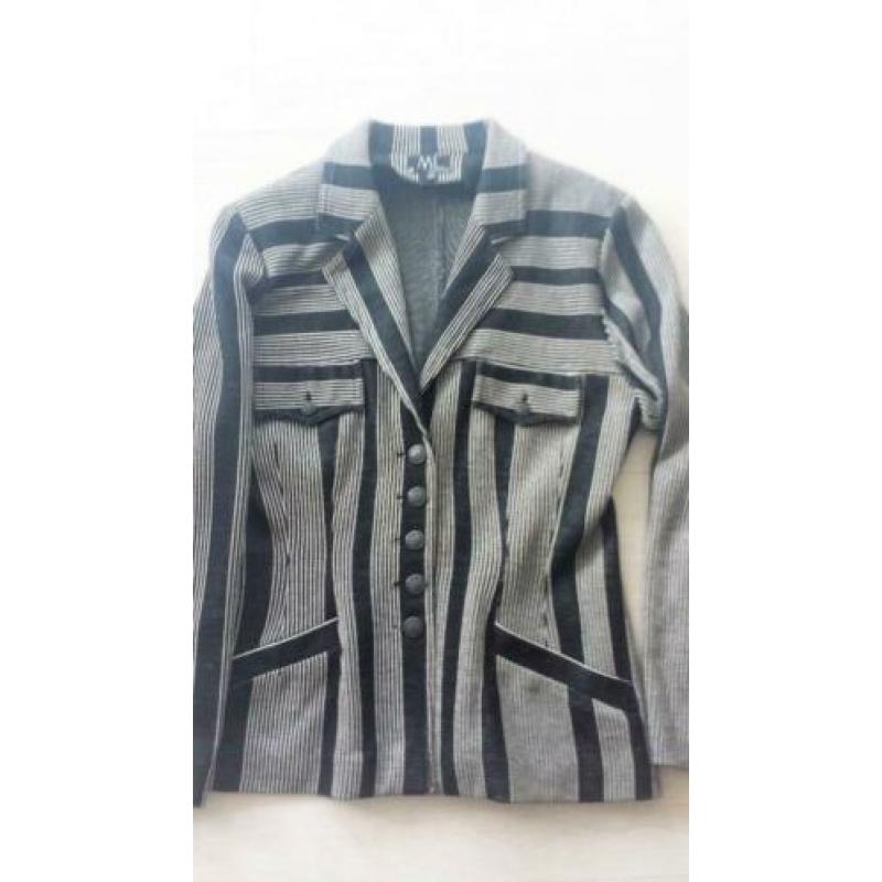 ML COLLECTIONS lang zwart beige gestreept colbert, mt 38