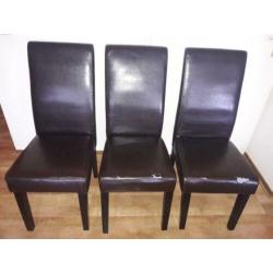 Leren eetkamerstoelen 3 stuks of per stuk