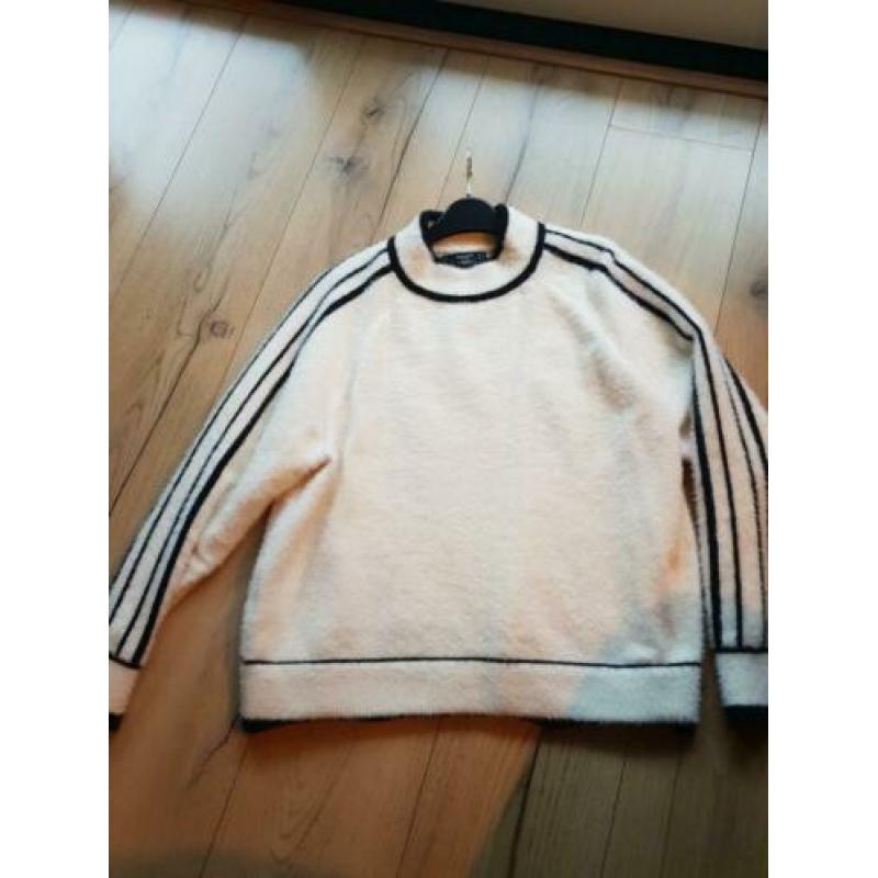 Mango roomwit/zwarte trui / Top maat M maat 38/40