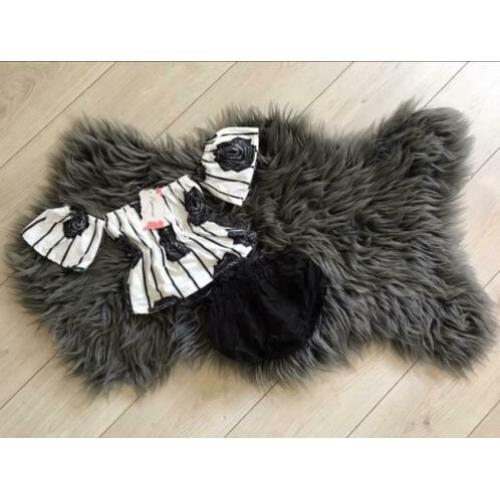 NIEUW two piece zwart/ wit set 86/92