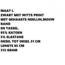 Maat l - zwarte tuniek met witte print