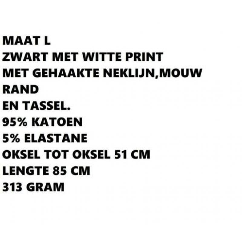 Maat l - zwarte tuniek met witte print