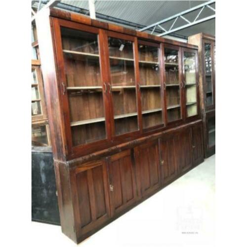 Antieke boekenkast kast lange kast winkelkast