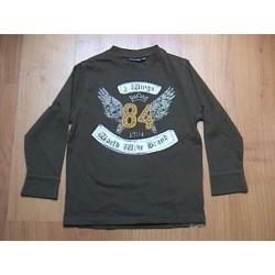 UNLOCKED stoer groen / bruine longsleeve met opdruk ZGAN
