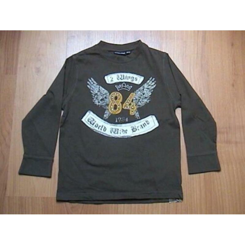 UNLOCKED stoer groen / bruine longsleeve met opdruk ZGAN