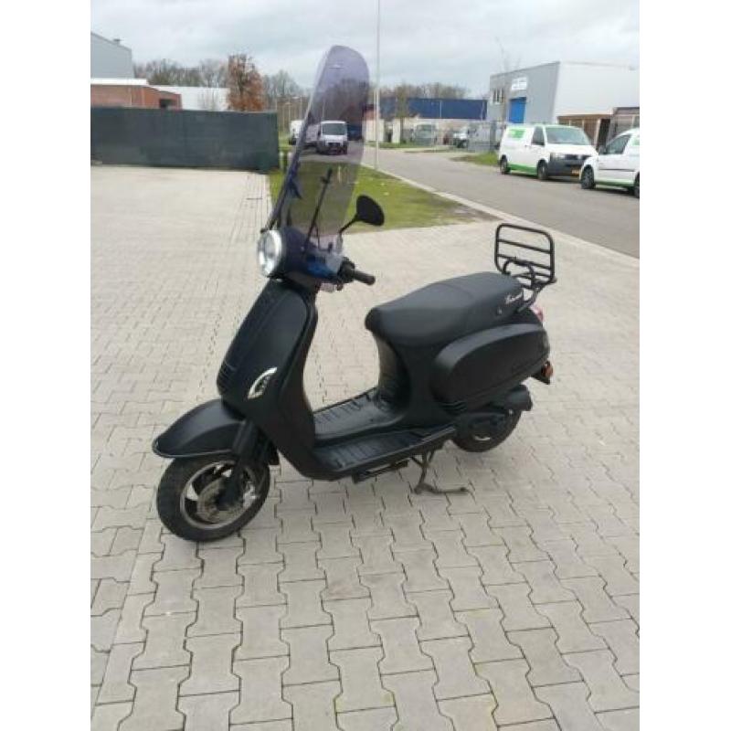 ??Vespa look snorscooter blauw kenteken met GARANTIE !!!