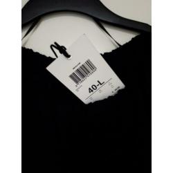 Mexx zwarte transparante blouse maat 40