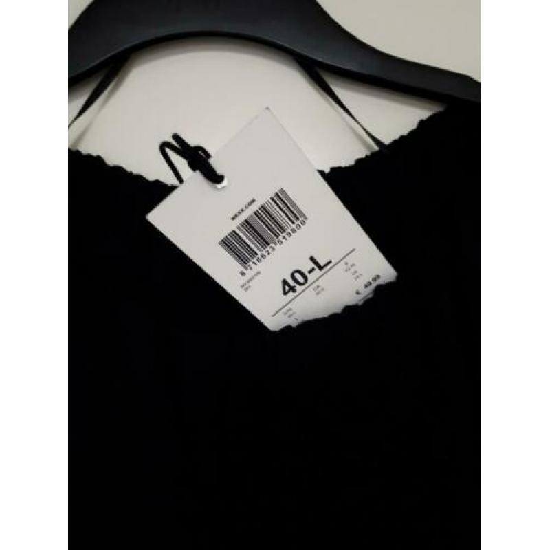 Mexx zwarte transparante blouse maat 40