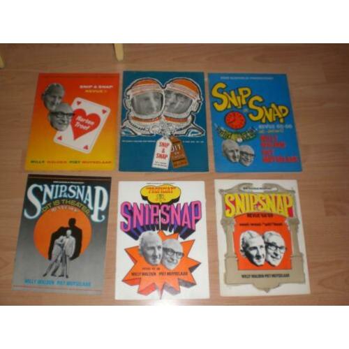 6 Leuke oude programmaboekjes Snip & Snap revue jaren 60