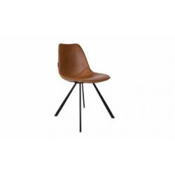 Franky | Stoel | Duchbone | PU cognac en zwart | Of velvet