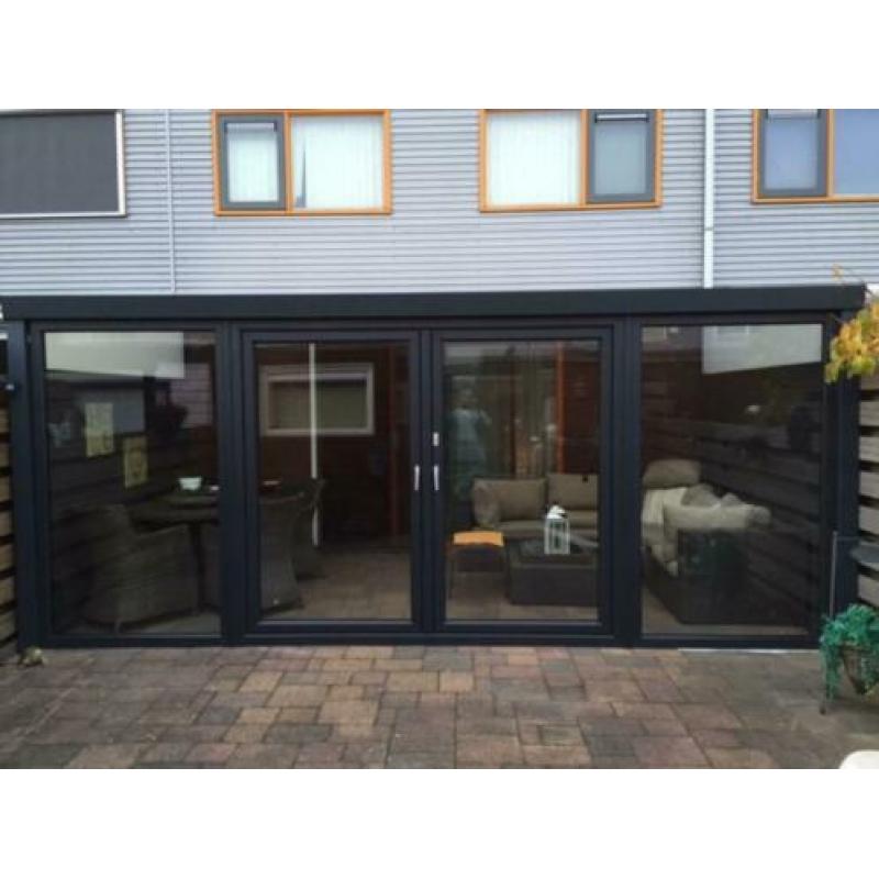 4-delige schuifpui antraciet grijs kunststof 6000x2200