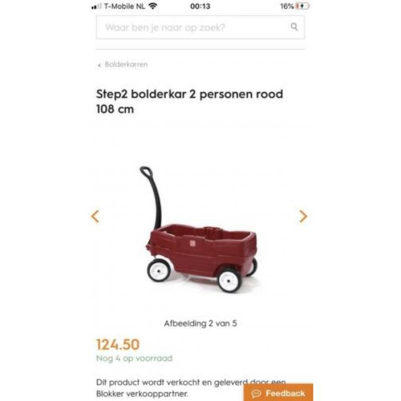 Step2 bolderkar voor 2 kinderen nieuw in doos