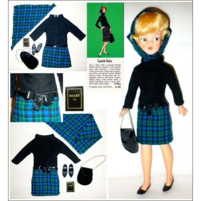 1960 Vintage Lunch Date jurkje voor de Sindy Barbie