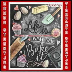 ?/¦ Diamond Painting LifeIsWhatYouBake 40*50 Full-Volledig