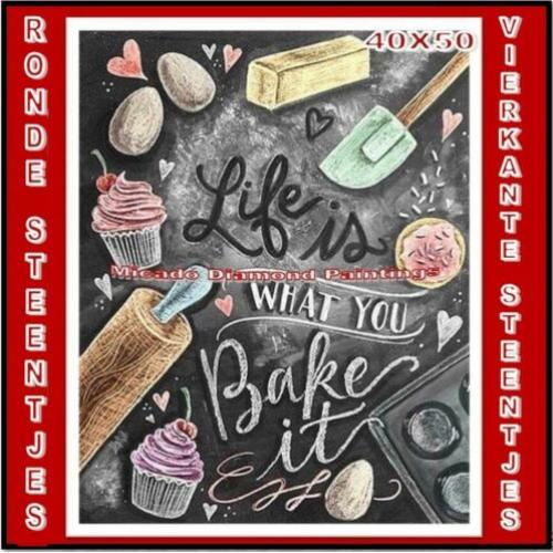 ?/¦ Diamond Painting LifeIsWhatYouBake 40*50 Full-Volledig