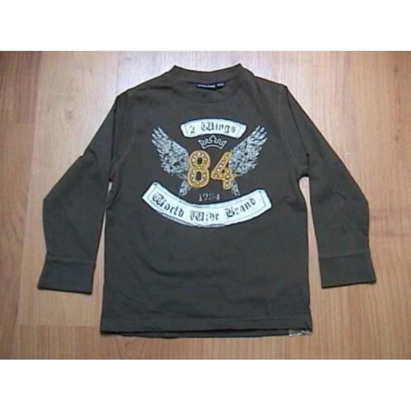 UNLOCKED stoer groen / bruine longsleeve met opdruk ZGAN