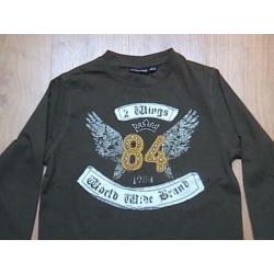 UNLOCKED stoer groen / bruine longsleeve met opdruk ZGAN