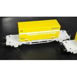 Fleischmann containerwagens SBB Die Post in OVP