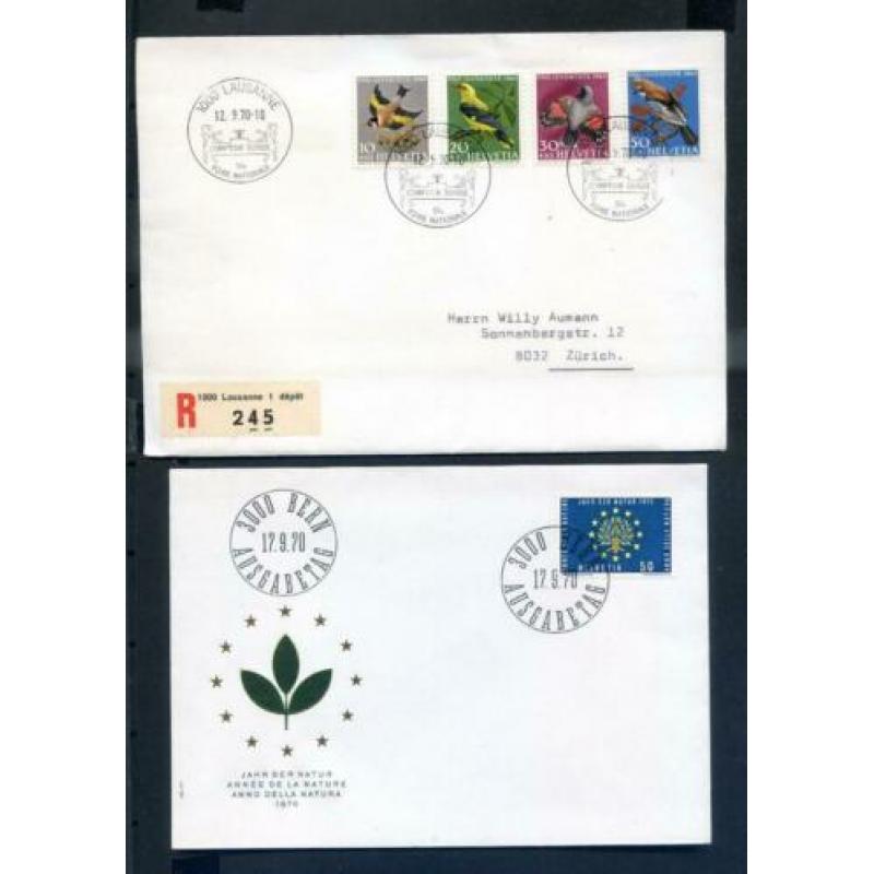 Zwitserland - 5 x speciale envelop-1982-Ompi/1970-vogelserie