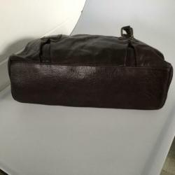 Yoli Ferchi leren donkerpaars schoudertas mooi model