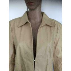 D322 Blacky Dress maat 42=L beige echt-leren jasje blazer